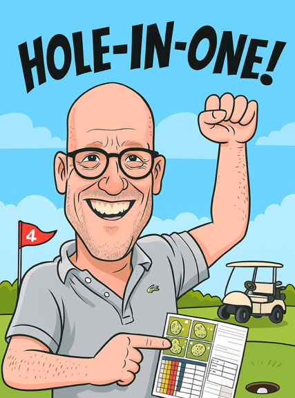 Jan Jaap van Deventer slaat Hole in One tijdens Business Club Competitie 